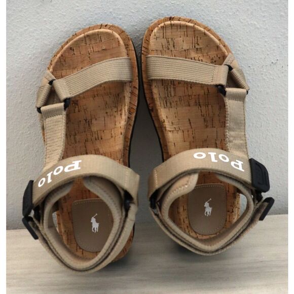 Polo Ralph Lauren Women's Sz 6B Beige Eva Ezra Grosgrain-Strap Sandals - Picture 11 of 13